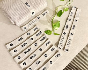 8 bandes de draps, CHOISISSEZ votre MÉLANGE DE TAILLES. Organiseurs de rangement pour une armoire à linge bien rangée avec notre support de draps à sangle élastique étiquetée