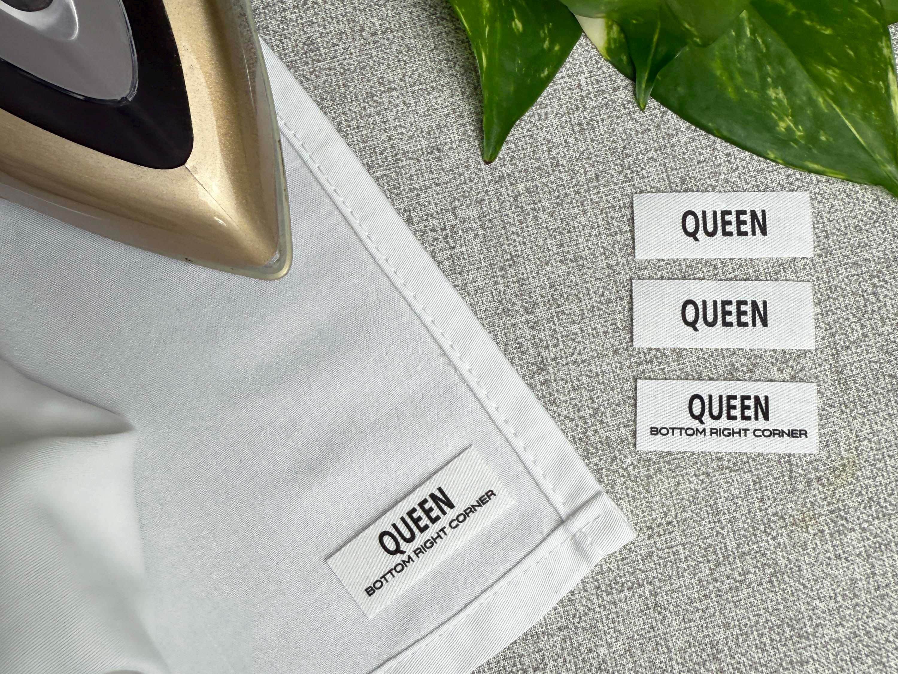 Bed Sheet Set Labels Iron-on Linen Organiser Tags. Set of 4. CHOOSE ...