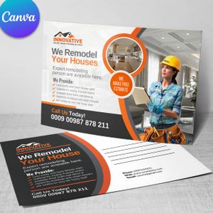 Carte postale pour agence immobilière, envois à domicile, conception de cartes postales, cartes d'agent immobilier, publipostage, circulaires pour biens immobiliers, promotion de propriété, fiche descriptive, cartes d'investisseur