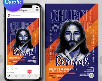 Praise Night Flyer | Youth Fellowship Flyer | Church Flyer | Church Conference, Church Revival | Jesus Flyer | Christ Flyer | Church Praise