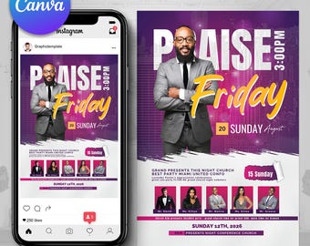 Church Flyer | Canva Templates | Church Conference Flyer | Church Event Card | Church Event Invite | Instagram Flyer | Church Poster | PDF