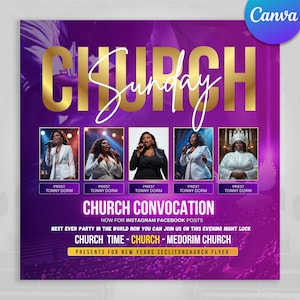Church Sunday Flyers, Church Convocation Flyer, Church Revival Flyer, Religious Flyer, Church Praise Flyer, Canva Flyer, Church Concert Card