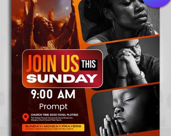 Join Us Sunday Church Flyers, Church Concert, Church Canva Templates, Church Revival, Church Faith, Church Gatherings, Church Welcome Cards