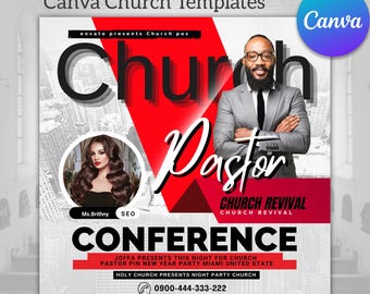 Church Conference Flyer | Canva Flyer | Church Poster | Church Conference | Church Social Media Template | Elegant Poster | Church Revival
