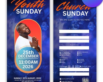 Church Connection Card, DIY Church Invite Card, Canva Fully Editable Template, Church Welcome Card, Church Templates, Church Connect Tickets