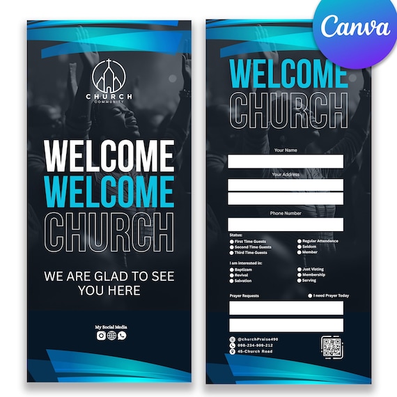 Church Connection Cards, DIY Church Invite Cards, Church Welcome Cards, Canva Templates, Church Templates, Concert Tickets, Church Connected