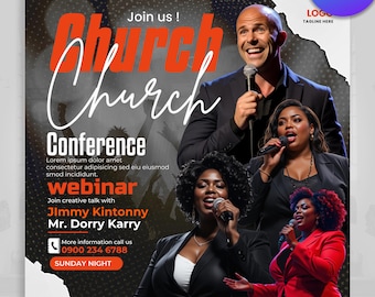 Church Conference Flyer, Church Revival Flyer, Church Flyer, Church Canva Flyer, Praise Flyer, Church Sunday, Sunday Worship Flyer,Communion