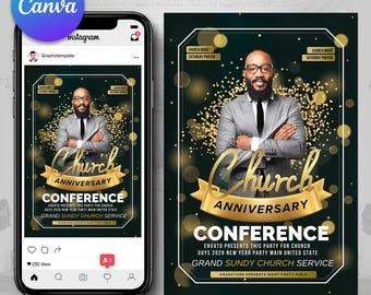 Church Anniversary, Faith Flyer, Bible Event, Worship Night, Church Flyers, Sunday Flyer, Gospel Service, Church Promotion, Canva Flyers