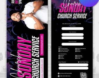 Church Connection Cards, PDF File, Canva Church cards, Church Ticket Card Design, Church Templates, DIY Church Invite Cards, social media