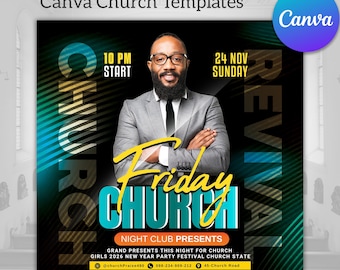 Church Flyer | Canva Flyer | Worship Flyer | Church Conference | Church Social Media Template | Elegant Poster | Church Revival | PDF Flyer