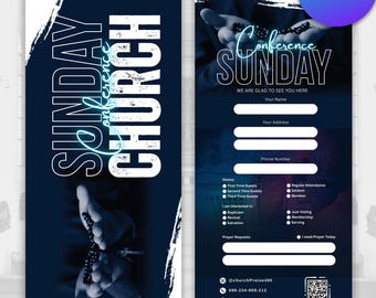 Church Connection Cards, Church Templates, DIY Church Invite Cards, Social Media, PDF File, Canva Church cards, Church Ticket Card Design