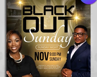 Blackout Sunday Flyers, Join Us Sunday Church Flyers, Church Concert, Church Canva Templates, Church Revival, Church Faith, Church Gathering