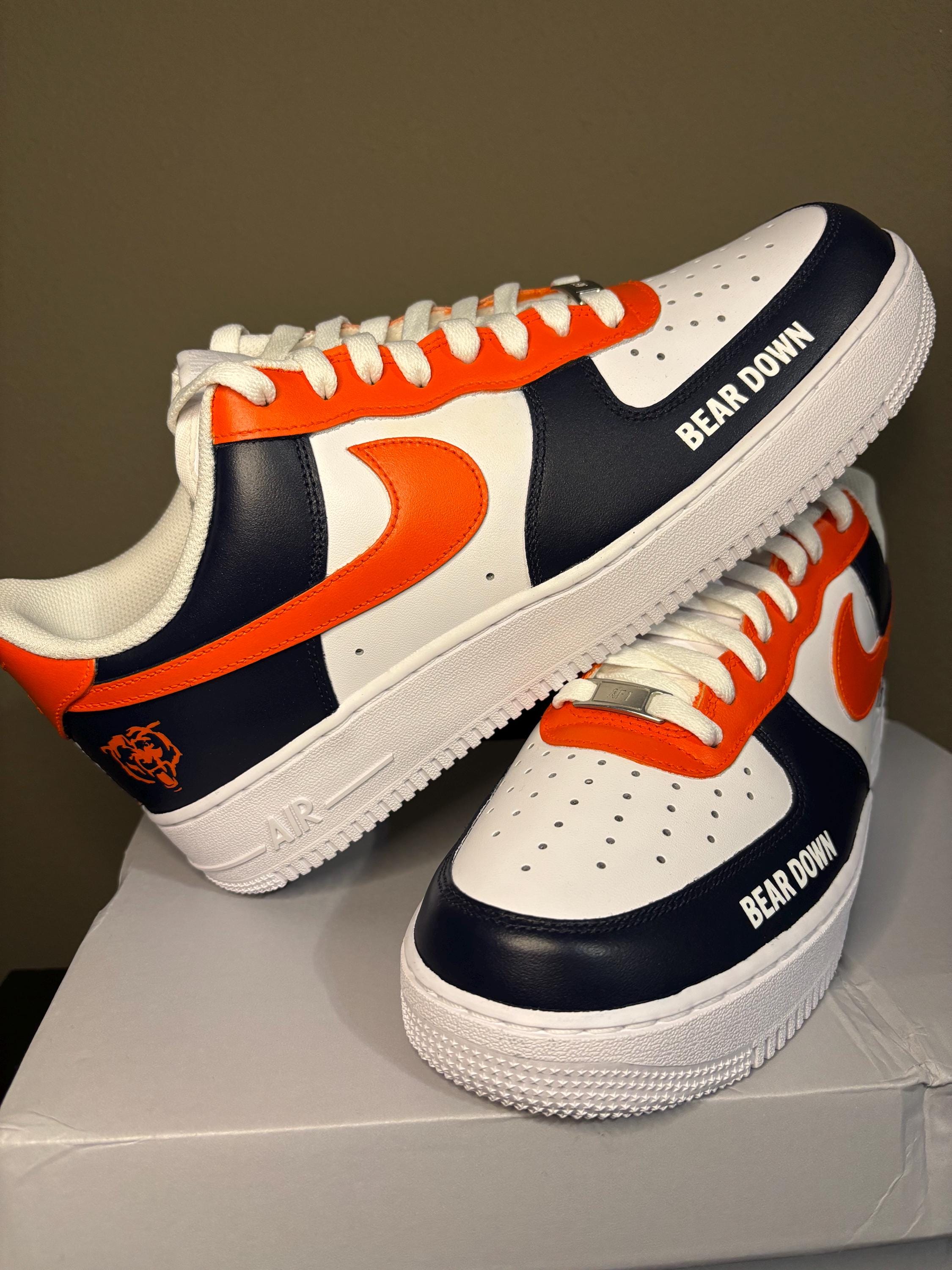 Chicago Bears Nike Shoes (paint stains) Custom Chicago Bears sneakers by artist main image 2