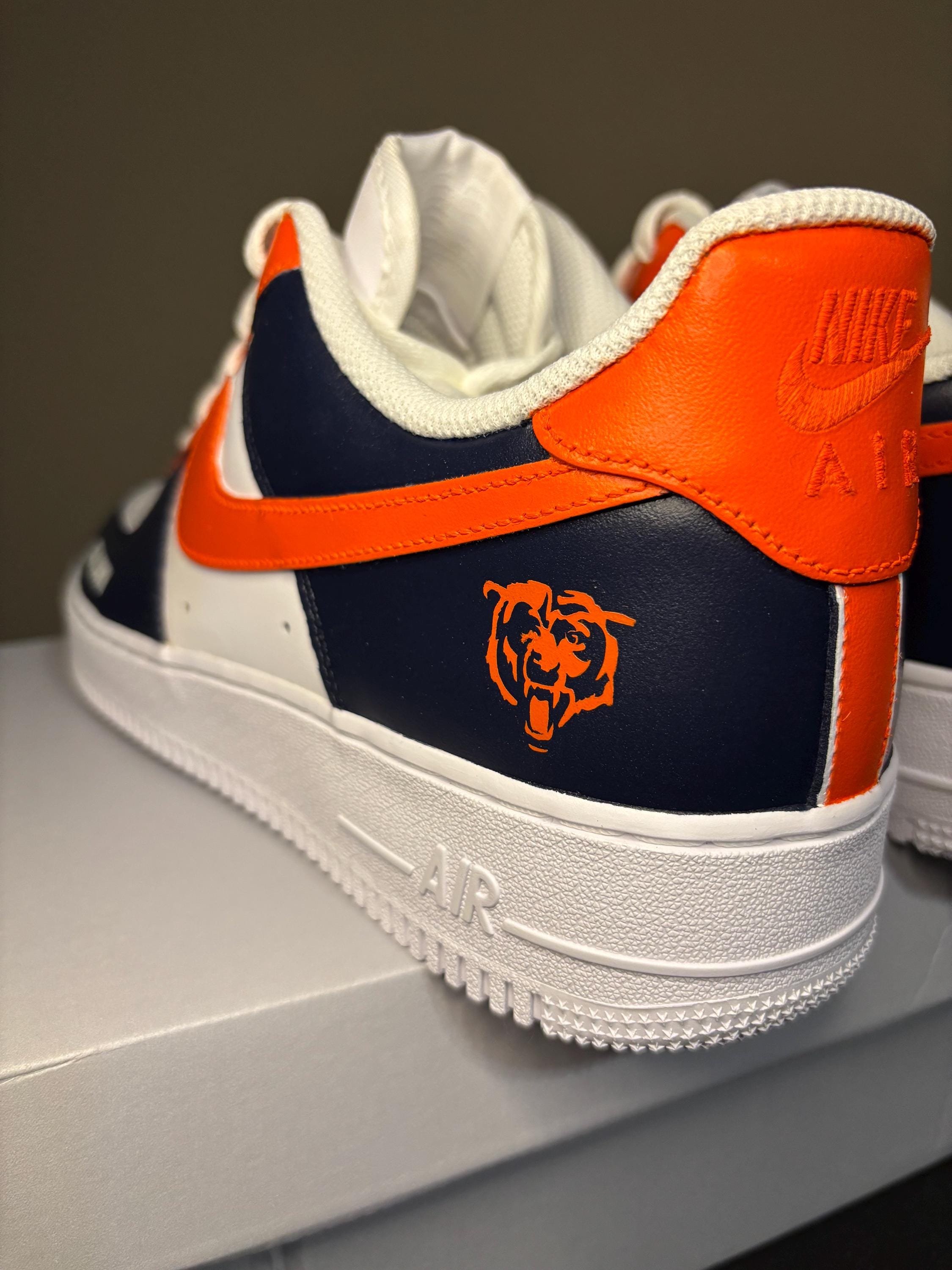 Chicago Bears Nike Shoes (paint stains) Custom Chicago Bears sneakers by artist main image 4