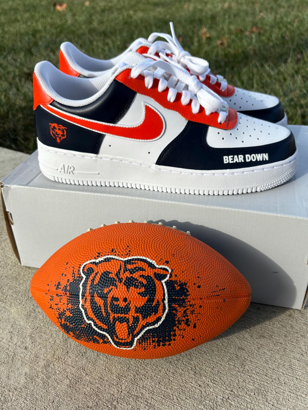 Custom Nike Air Force 1 Chicago Bears “bear Down” Shoes  display picture 3