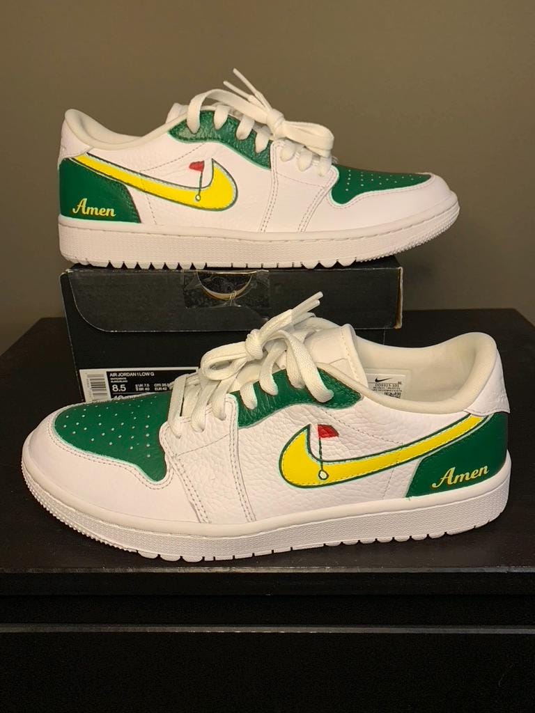 Jordan 1 Low Golf Masters Theme Custom Shoes Amen Corner - Etsy