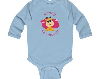 Strong Like Mama Infant Bodysuit, Cute Baby Clothes, Newborn Gift, Baby Shower, Toddler Outfit, Mama's Little One - Infant Bodysuit, Baby