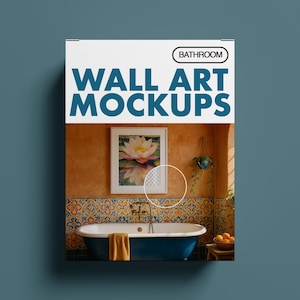 15 Mockups - Bathroom Wall Art Mockup PSD | Templates with Bathtub & Vanity Scenes | Smart Object Photoshop Files | Digital Download