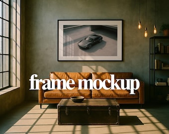 Mockup ramy industrialnego loftu – wydruk poziomy w formacie PSD (pobranie cyfrowe)