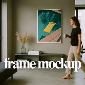 Vertical Wall Art Frame Mockup PSD for Digital Prints, Minimalist Interior Poster Display Template for Artwork and Photography