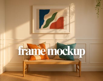 Horizontal Framed Print Mockup – Minimalist Interior Scene (PSD)
