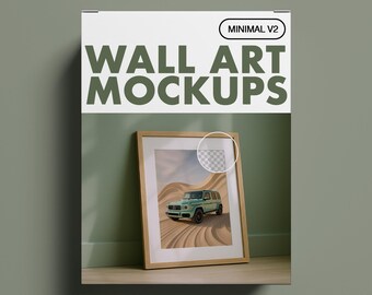 Paquete de maquetas de arte mural: Conjunto PSD de interiores minimalistas (descarga digital)