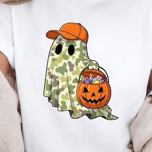 Camo Halloween ghost PNG, Camo Candy png, Camo Pumpkin Png, camo Halloween png, Hunter Camo Ghost Png, Camo Ghost Halloween Png