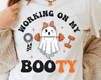 Working On My Booty Svg, Halloween Gym Svg, Ghost Booty Png, Weightlifting Halloween Png, Halloween Ghost Gym Png, Funny Halloween Gym Png