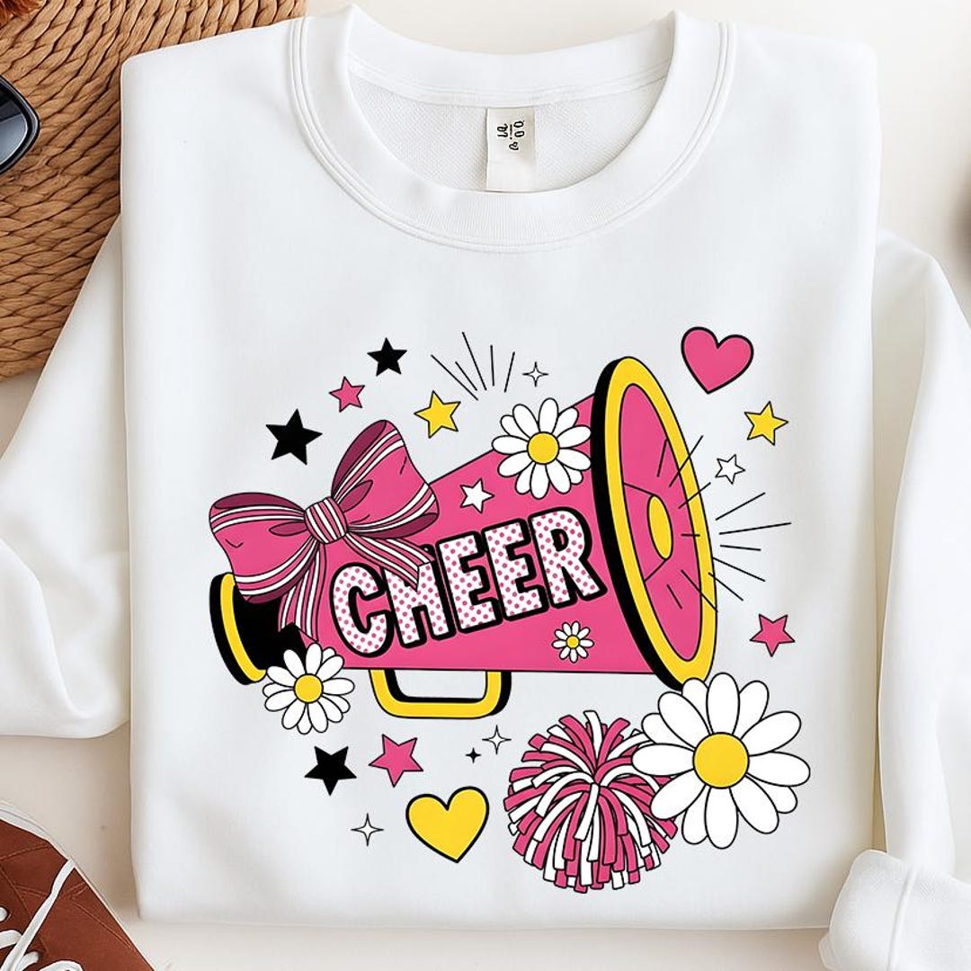 Girls Cheer Design PNG, Pink Cheer Bow, Cheerleading Design, Cheer Mom ...