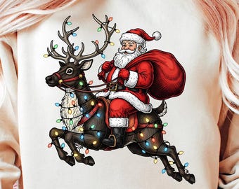 Christmas Deer Png, Santa Deer Png, Santa Christmas Png, Santa Claus Reindeer Png, Deer Christmas Png, Santa Reindeer Png, Xmas Reindeer Png