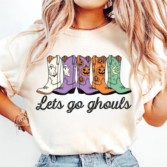 Let's Go Ghouls Png, Halloween Boots Png, Howdy Halloween Png, Halloween cowgirl Boots Png, Cowgirl Halloween Png, Halloween Western Png