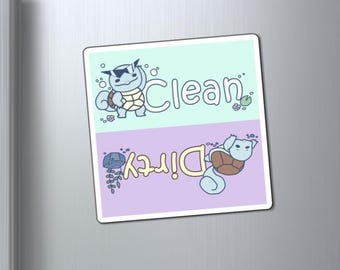 Clean & Dirty Dishwasher Magnet, Cute Kitchen Decor, Gift for Home, Home Organization, Wooper, Paldean