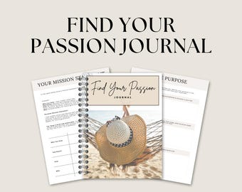 Find Your Passion Journal | Self Discovery Workbook | Purpose & Motivation Planner | Guided Reflection Printable PDF