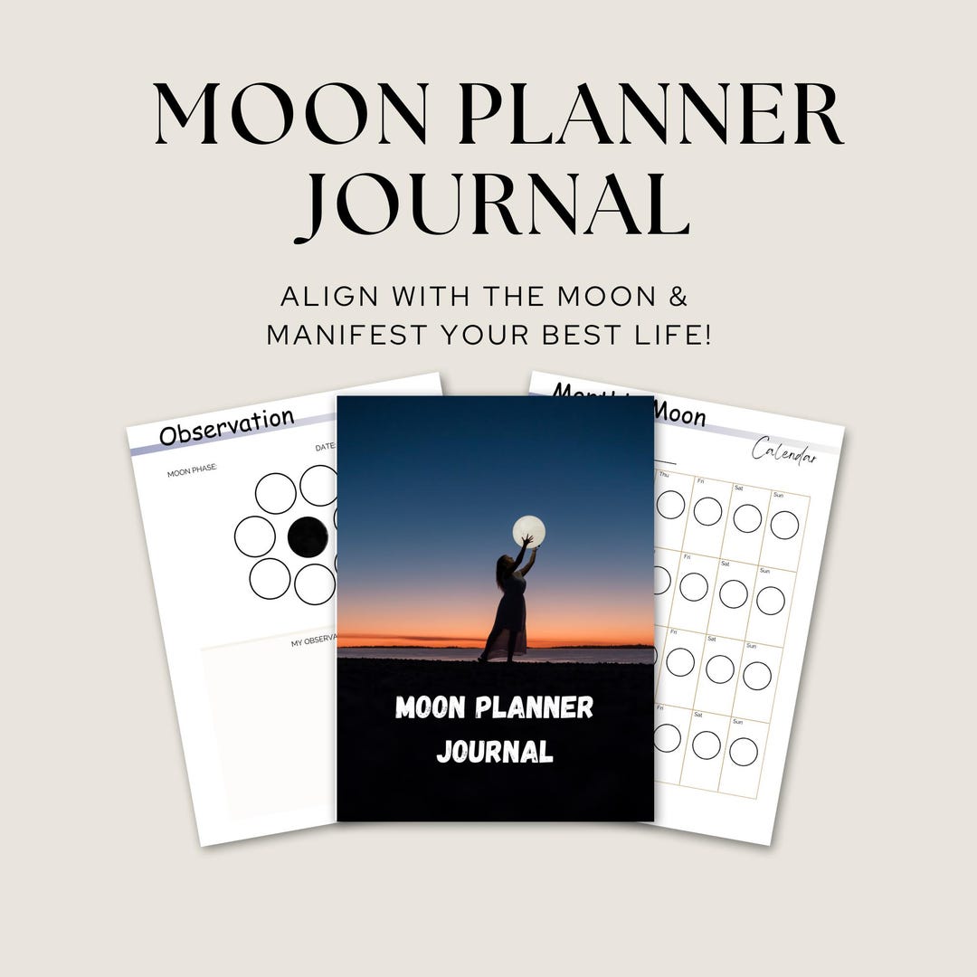 Moon Planner Journal | Lunar Cycle Tracker | Printable Moon Phase ...