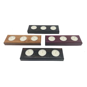 Handmade Hardwood Tealight Holder for Three Candles | Candle Holder | Tealight Centerpiece | Handmade Wedding Decor | Candle Decor