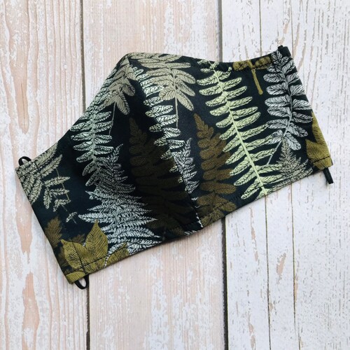 Ferns Leaves Face Mask Washable & Reusable 100% Cotton, Made in USA, NEW!!