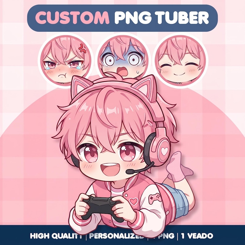 Begränsat erbjudande!!! Anpassad PNGTuber | Chibi- eller Anime-avatar | Streama-avatar | Veadotube-fil bild 4