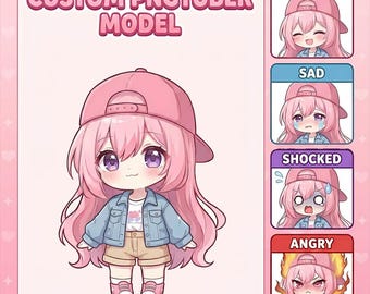 PROMO !!! Anpassad PNGTuber-avatar | VTuber PNG-modell för Twitch och YouTube | Uppdrag för anime-streamingkaraktärer