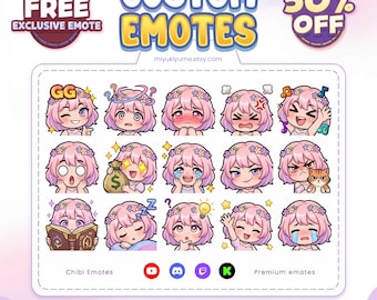 Anpassade Anime Chibi-emotes för streamers (Twitch, Discord, VTuber)