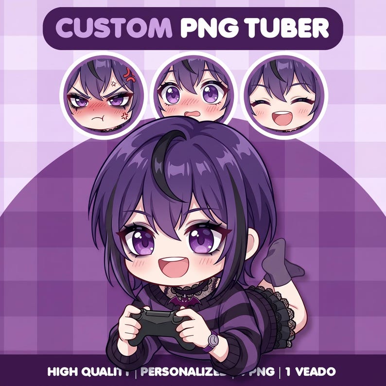 Begränsat erbjudande!!! Anpassad PNGTuber | Chibi- eller Anime-avatar | Streama-avatar | Veadotube-fil bild 8