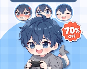Custom Hand Drawing Chibi PNGTuber | PNGTuber Model Commission | Cute VTuber Avatar for Twitch Streaming