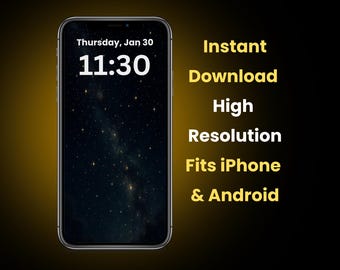Midnight Starfield Phone Wallpaper | Elegant Black & Gold (Digital Download)