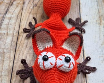 Patrón de zorro de crochet divertido, patrón de tope de puerta de zorro de crochet en PDF, tope de puerta de zorro de crochet de pared amigurumi, patrón fácil de tope de puerta de crochet, decoración de zorro