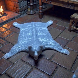 TTRPG Tabletop Hunter’s Bear Skinned Rug Miniature Roleplaying Pathfinder
