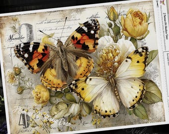 Decoupage Rice Paper (A4) Small DIY Craft Project, Butterfly, 232