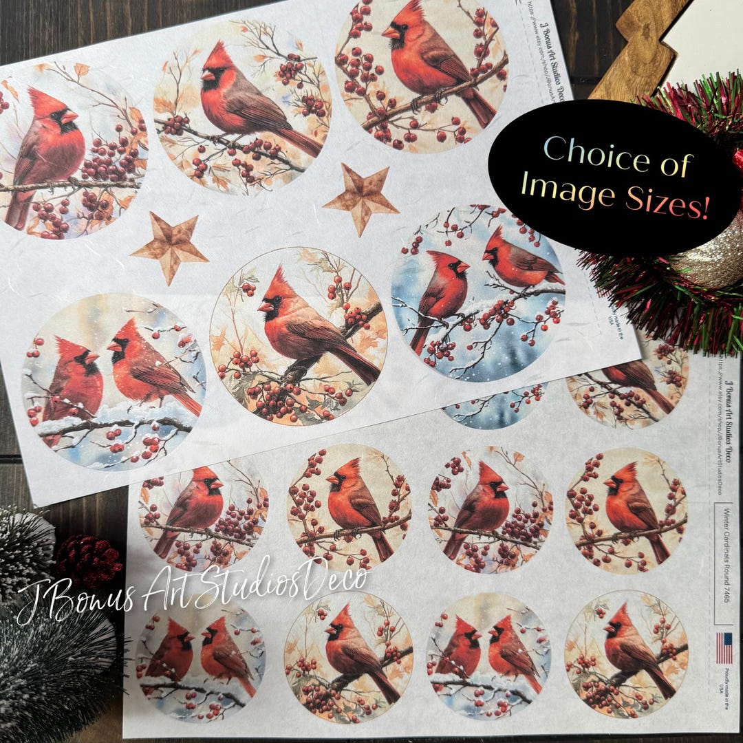 Cardinal Decoupage Paper, Christmas A4 Rice Paper for Small Craft ...
