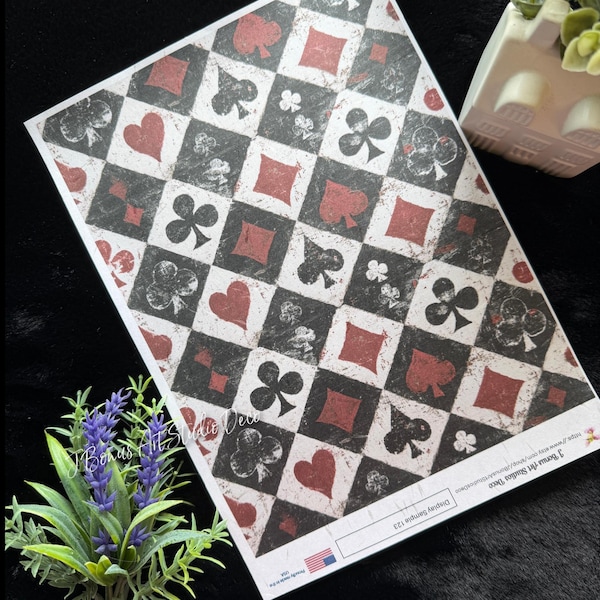 Decoupage Rice Paper (A4) Small DIY Craft Project, Harlequin, 204