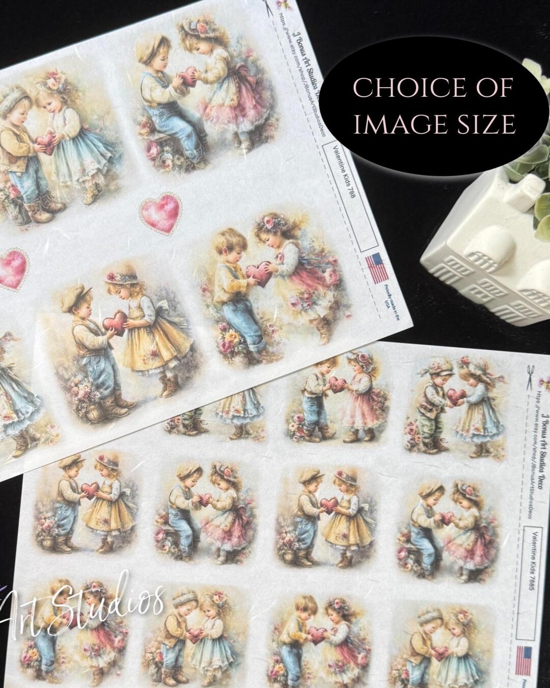 Valentine Kids Rice Paper Decoupage Sheet, Ephemera Collage (A4) 788 - Etsy