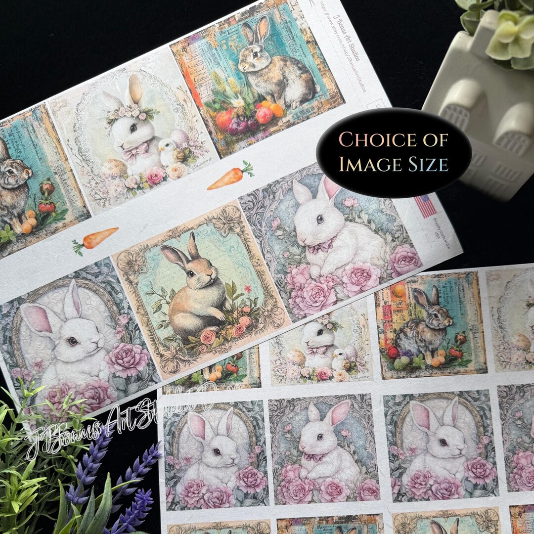 Bunny Decoupage Rice Paper, A4 Easter Spring Garden Craft Collage Sheet ...