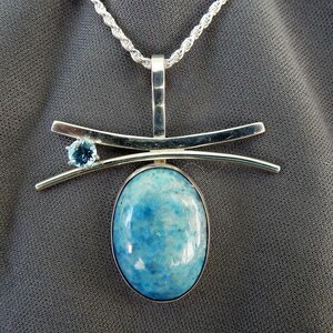 Denim Lapis and Blue Topaz Pendant image 1